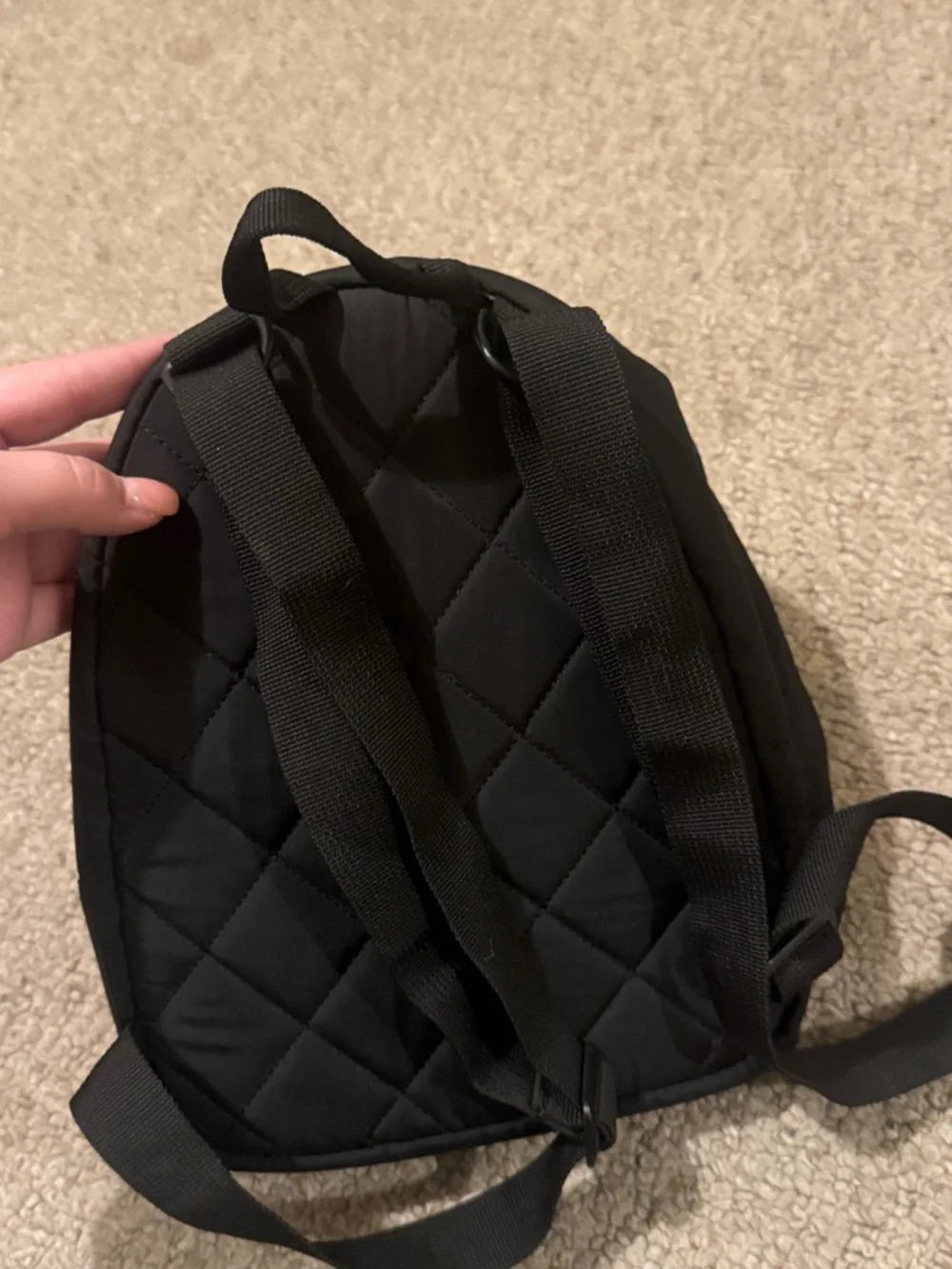 adidas Black Mini Backpack with Gold Logo Print - Picture 2 of 4